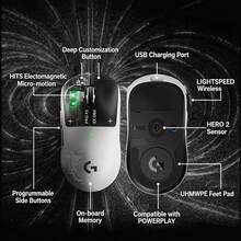 Logitech Mouse Gaming Nirkabel PRO X2 SUPERSTRIKE, GPW5, sakelar mikro elektromagnetik HITS, ringan 61g untuk penggunaan esports, sensasi pemicu makro mekanik RT, cocok sebagai hadiah. - View 7