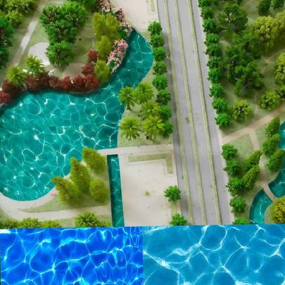 ملصق منظر طبيعي موجي صيفي مقاس 27 سم * 21 سم، ملصق ورقي DIY للمناظر الطبيعية الصغيرة الداخلية والخارجية ذات نمط مائي، ملصق أرضية ديكور المنزل