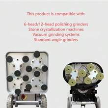 Bộ 6 miếng đệm đánh bóng kim cương #50 4 inch, đĩa mài ướt/khô cấp công nghiệp dùng để mài, làm sạch, tân trang và đánh bóng bề mặt đá cẩm thạch/đá granit/đá thạch anh/đá nhân tạo/bê tông, tương thích với máy mài góc và máy đánh bóng nhỏ. - 6PCS-50 - Xem 3