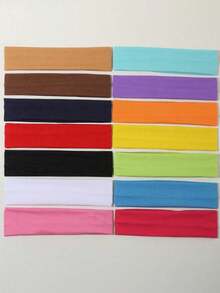 10pcs Colorful Sports Yoga Headbands, Suitable For Workout Sweat-Absorbing Wear Vacay Hair Accessories - Multicolor - View 3