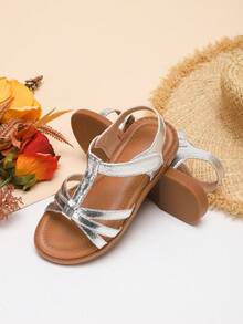 Sandal đế mỏng kiểu La Mã tối giản dành cho nữ, thích hợp cho mùa hè. - Bạc - Xem 5