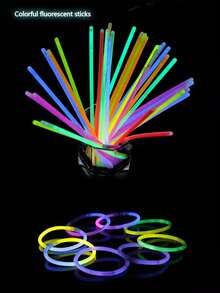 7-Color Glow Sticks, Flexible High Brightness Long-Lasting, Assorted Colors, Suitable For Concerts, Birthday Parties, Weddings, Music Festivals, Company Events, Bars/KTVs, Class Activities, Dance Rehearsals, Outdoor Night Games, And Various Gatherings - Multicolor - View 7