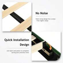 Upholstered Bed Frame, Modern Platform Bed Frame With Headboard And Footboard, No Boxing Spring Needed, Easy Assembly, Black// Pink/ Purple/ White/ Beige / Green, Twin/ Full// King - 綠色 - 查看 7