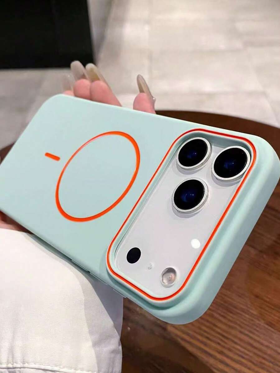 1 chiếc ốp lưng điện thoại từ tính, mờ, thân thiện với da, hỗ trợ sạc không dây, tương thích với iPhone 17 Air 16 15 14 13 12 Pro Max Plus, mặt lưng silicon mềm. - Màu xanh Bạc hà - Xem 1