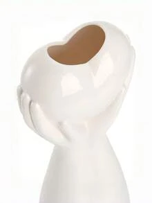 极简乳白色/粉色心形花瓶：营造卧室氛围，可用于插花、家居装饰、办公室和宿舍、花园、插旗、种植、水碗、花瓶、收纳、婚礼装饰、房屋装饰、珠宝收纳、派对装饰，也是送给亲朋好友的绝佳礼物（无需用电） - 多色 - 查看 10