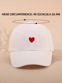 1pc Heart Embroidered Baseball Cap, Multifunctional Fashionable Outdoor Adjustable Sun Protection Sports Hat, Suitable For Men, Girl And Children - Heart Embroidery - View 6