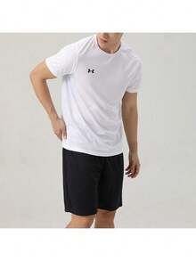 Under Armour 男女通用T恤，2026夏季新款足球运动T恤，训练跑步健身透气圆领短袖T恤 25500512-100 - 白色 - 查看 5
