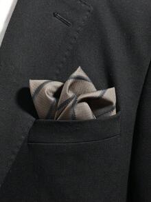 1pc Men's Fashionable Elegant Striped Pattern Handkerchief, Pocket Square Suitable For Business, Banquet, Party, Gathering - Multicolor - View 8