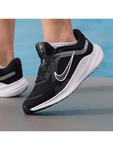 Nike男鞋2026全新QUEST 5網眼透氣緩震輕便公路跑步鞋DD0204-001 - 黑色 - 查看 4