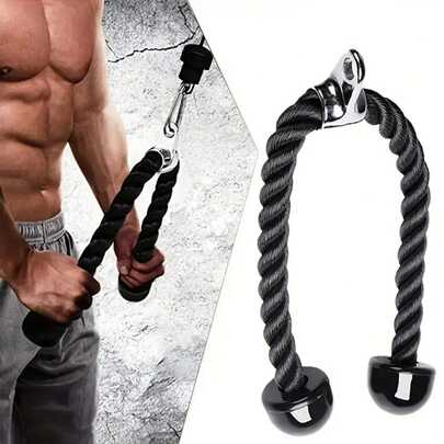 1pc Triceps Rope, Push-Pull Rope, Arm Muscle Resistance Band, Pulling Rope, Bodybuilding And Strength Training Equipment (Single/Double Head), Fitness Nylon Pulling Rope, Biceps, Triceps Exercise, Strength Training, Suitable For Men And Women, Ideal For Gym, Sports Accessories, Fitness Equipment, Strength Training Equipment, Gift For Men