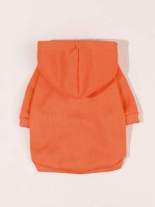 1pc Dopamine Color Solid Basic Warm Comfortable Hoodie Suitable For Cats And Dogs, Indoor And Outdoor - Orange - View 6