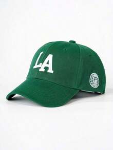 1 Embroidered Los Angeles Baseball Cap, Adjustable Outdoor Sun Protection Casual Hat, Suitable For Spring, Autumn, Travel, And The Beach, For Men, Y2K Style. - Dark Green 2 - View 9