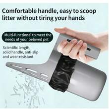 Xẻng hốt phân mèo mới kèm thùng rác, dụng cụ hốt phân mèo dễ vệ sinh, công cụ dọn dẹp chất thải thú cưng. - Nhiều màu - Xem 7