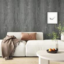 1 Roll Of Retro Oak Wood Grain Vinyl Contact Paper/Self-Adhesive Removable/Waterproof/Suitable For Bedroom/Living Room/Bathroom/Kitchen Cabinets/Countertops/Desks/Old Wooden Doors/Wardrobes/Floor Tile Stickers/Renovation Stickers/Wall Decor/Furniture Renovation/Wood Grain Wallpaper/Kitchen Backsplash/Thickened/Durable/Modern Wallpaper - Grey Oak - View 3