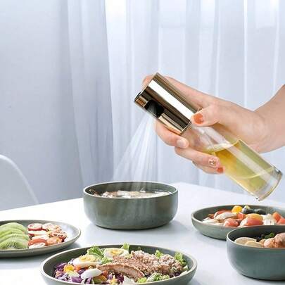 1 Bình xịt thủy tinh, thích hợp dùng cho nồi chiên không dầu, vỉ nướng, làm bánh và thậm chí cả dùng làm bình xịt dầu ăn trong nhà bếp, ít dầu mỡ, tiện dụng và dễ vệ sinh, bình xịt nhà bếp, bình đựng gia vị nướng, bình xịt giấm, bình đựng gia vị, thích hợp sử dụng hàng ngày.