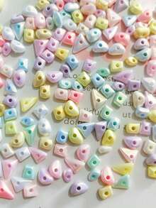 Contas acrílicas douradas de formato irregular com furo reto separado, acessórios para decoração de correntes de contas artesanais DIY. - Multicolorido - Ver 3