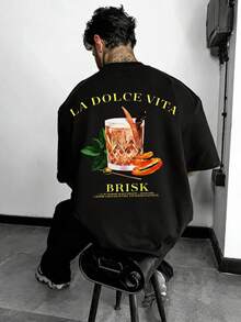 Áo thun nam tay ngắn in hình khẩu hiệu phong cách retro mùa hè, kiểu dáng đường phố. - màu đen - Xem 1