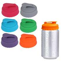 6 tapas reutilizables de silicona para latas de refresco, se ajustan a latas estándar con lengüeta de 2,1 pulgadas (refrescos, cervezas, jugos), 6 colores - Multicolor - Ver 10