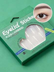 1 Box/60pcs Invisible Double Eyelid Tapes, Breathable Mesh Material, Green Crescent Moon Shape, Natural Matte Finish, Waterproof, Sweat-Resistant, Easy To Apply And Remove, Eyelid Makeup Tool For Daily Use - Green - View 7