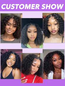 14 Inch Short Bob Wigs Kinky Curly Wave 13x4 Frontal Bob Transparent Lace Front Wigs Human Hair Pre Plucked Brazilian Virgin Hair Wigs For Black Women Natural Black 8-16 Inch Curly Wave Brazilian Virgin Hair Wig - Natural Black - View 8