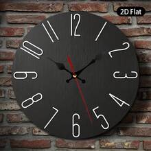 Single Piece, 2D Flat Wall Clock, 10inch, Black Wood Grain Design With White Numbers, Suitable For Decorating Living Rooms, Bedrooms, Offices, Kitchens, And Dining Rooms, 2D Flat Model,Mothers Day Gift,Adornos Para Sala,Sunflower,House Essentials - Style/Multiple Colors/10in/25cm - View 6