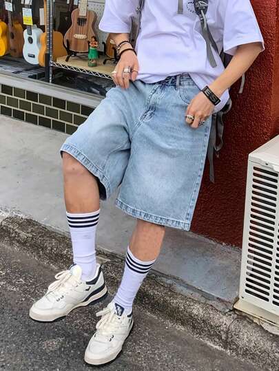 Quần short denim ống đứng thời trang dành cho thanh thiếu niên