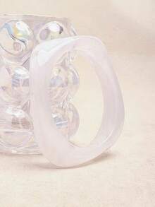 Bộ 3 vòng tay acrylic màu đỏ hồng kiểu bãi biển, sự kết hợp vòng tay đơn giản thanh lịch, có thể đeo chồng lên nhau hoặc riêng lẻ, phù hợp cho đeo hàng ngày và đi nghỉ mát. - Màu Hồng Tươi - Xem 9