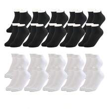 5 Paar Damen Sommer Schwarz Weiß Grau atmungsaktive Mesh Bootsocken (erhältlich in 20/12/10/5/4/3/1 Paaren) - Weiss - Übersicht 12