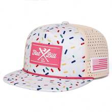 1顶男士平沿棒球帽，2014年款，可定制刺绣字母，街头时尚休闲帽，适合春季、秋季、旅行、海滩度假等场合。 - 多色 - 查看 3