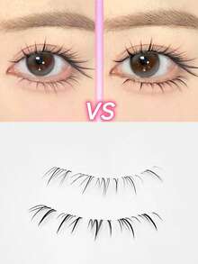 100 sợi mi giả cong hình râu mèo, dày dặn, làm thủ công, tạo cảm giác như được cấy ghép tự nhiên, rối nhẹ. - B - Xem 11