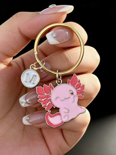 1 pieza Llavero de dragón hexagonal rosa que reza, llavero de graduación, llavero de estudiante novedoso, llavero unisex para auto, llavero, regalo festivo, accesorio diario y de festival