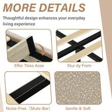 Boucle Upholstered Bed Frame, Upholstered Platform Bed With Headboard And Footboard, Modern Bed Frame Twin/Full/Queen/King, Black / Grey/ White/ Beige/ KhakiTwin Size Boucle Bed Frame/ Full Size Boucle Bed Frame/ King Size Boucle Bed Frame - 奶油 - 查看 6