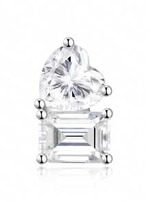 Bông tai Moissanite bạc 925, không gây dị ứng, thiết kế tối giản sang trọng, chống oxy hóa, đa năng, quà tặng cho Ngày Valentine, Ngày của Mẹ, đám cưới, lễ đính hôn, sinh nhật, kèm hộp quà và giấy chứng nhận. - Bạc - Xem 9