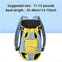 Dog Backpack Carrier, Front Pocket For Essentials, Legs Out Pet Sling Front Backpacks For Small Medium Dogs 11-15 Lbs, Adjustable Puppy Chest Travel Bag For Hiking Cycling - Blue - View 3