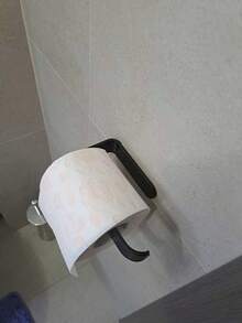 1pc U-Shaped Toilet Paper Holder - Minimalist Bathroom Storage, Self-Adhesive Toilet Paper Rack, Minimalist Design, Plastic Material, Only Suitable For Smooth Hard Surfaces Like Tiles/Glass. Please Thoroughly Clean The Wall Before Use, Allow 24 Hours After Sticking To Avoid Violent Pulling To Prevent Falling Off. - Multicolor - View 9