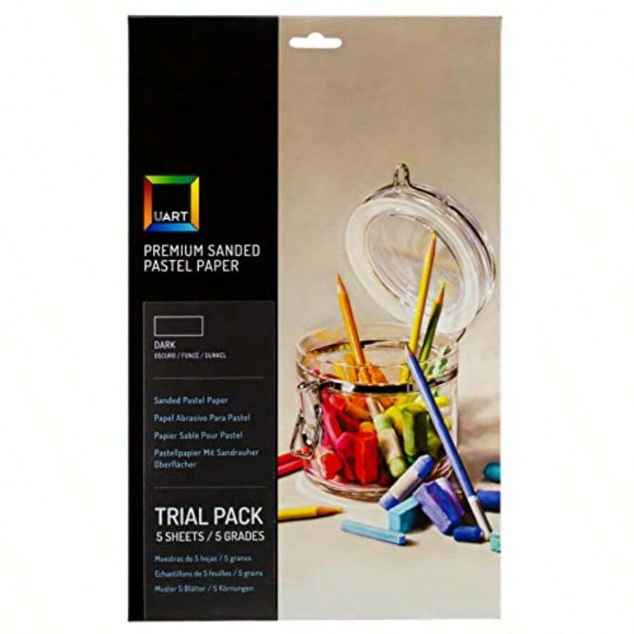 UART Hojas de papel pastel oscuro lijadas para pastel lápiz de colores y carbón paquete de prueba 5 frijoles 6 x 11 pulgadas - Oscuro - Ver 1