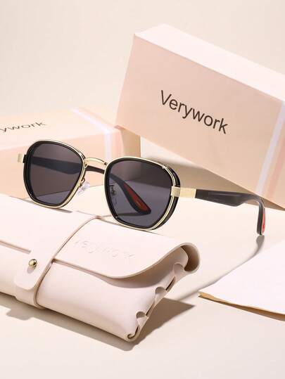 QIMISDNEOR 1件装女士金属飞行员全框多色简约时尚眼镜，适合驾驶、户外旅行、夏季热带海滩度假外出搭配时尚配饰