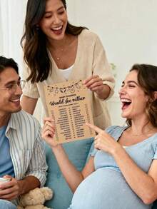 10/20pcs Baby Shower Game Cards, "She'd Rather..." Baby Shower Game, Rustic Bridal Shower Or Bachelorette Party Game, "Dad Or Mom" Game, Fun Activity Cards, Neutral Design, Creative Baby Shower - Multicolor - View 2