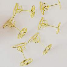 10pcs/5pcs/1pc Graduation Cap Table Number Place Holder, Graduation Cap Display Clip, Multifunctional Gold Graduation Cap Business Card Holder And Memo Clip, Suitable For Graduation Party, Wedding, Birthday Party - Multifunctional Photo/Image/Business Card Desktop Display Stand With Stable Base, Elegant Cap-Shaped Central Decor For Desktop - View 4