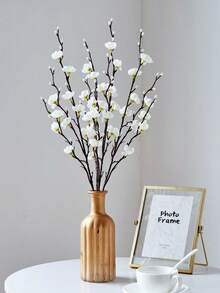 4/8 piezas Flores artificiales de ciruelo blanco de 55 cm, delicadas flores de tallo largo de plástico para decoración del hogar, hotel, oficina, boda, fiesta, jardín - Multicolor - Ver 6