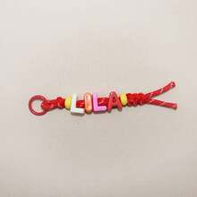 [Custom] 1pc Handmade Woven Keychain, Colorful Acrylic Letter Beads, Handmade Woven Knot, Customizable Letters, Minimalist Style, Back To School/Birthday Gift - Letter Keychain - View 54