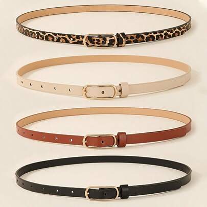 Set de 4 cinturones de mujer versátiles y minimalistas de moda
