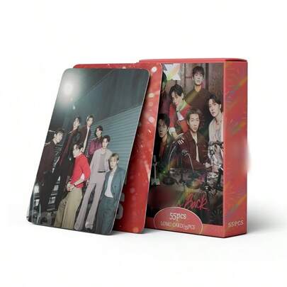 55张B/T/S高清照片卡，KPOP明星周边LOMO收藏卡，可与收藏卡和明信片搭配装饰，是送给粉丝的完美礼物，K-Pop周边，时尚收藏品，精美明信片，粉丝卡，K-Pop卡片，适合音乐爱好者和送礼者，情人节和生日的理想礼物。