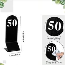 Biển hiệu để bàn hai mặt bằng acrylic màu đen, kích thước 2,36 x 6,3 inch, thích hợp cho đám cưới, nhà hàng, quán cà phê và phòng tiệc. - Xem 2