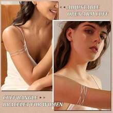 4pcs Women's Arm Cuff Bracelet Set, Minimalist Adjustable Arm Bands - A0021T-3 - Xem 6