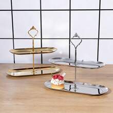 1 chiếc giá đựng bánh hình bầu dục bằng thép không gỉ, khay đựng tráng miệng cho trà chiều tại nhà, đĩa đựng trái cây. - Nhiều màu - Xem 6