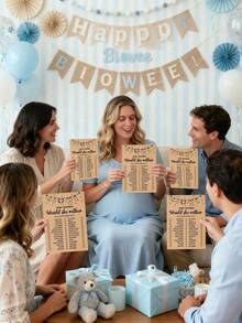 10/20pcs Baby Shower Game Cards, "She'd Rather..." Baby Shower Game, Rustic Bridal Shower Or Bachelorette Party Game, "Dad Or Mom" Game, Fun Activity Cards, Neutral Design, Creative Baby Shower - Multicolor - View 6