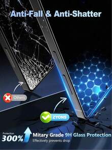 三片装，防尘设计，一键安装，新手也能轻松上手，采用高硬度钢化玻璃材质，厚度适中，兼顾保护性和手感，防窥效果，防指纹，适合长时间游戏或视频播放，屏幕清晰明亮，适合家庭娱乐或户外拍摄，内置减震层，有效减少意外跌落造成的冲击，兼容三星手机 - 黑色 - 查看 7