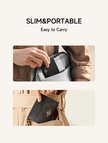 Coach Women's Mini Slim ID Card Holder Canvas Pocket Wallet Credit Card Case - Rust Brown - View 8