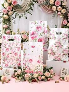 50 piezas Bolsas de regalo con rosas rosadas, bolsas de embalaje de regalo con flores de primavera, bolsas de recuerdo para fiestas de cumpleaños, bolsas de caramelos, bolsas de embalaje de regalo con tema vintage para fiestas, suministros para fiestas con tema floral, decoración de boda, bolsas de recuerdo para baby shower, bolsas de caramelos, decoración de rosas vintage, recuerdos para fiestas de cumpleaños de niñas, regalos de cumpleaños para damas - rosas rosadas - Ver 6